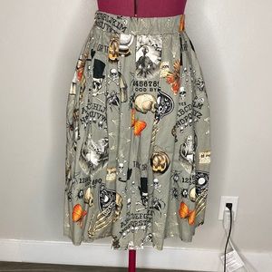Handmade Cotton Print  Halloween skirt